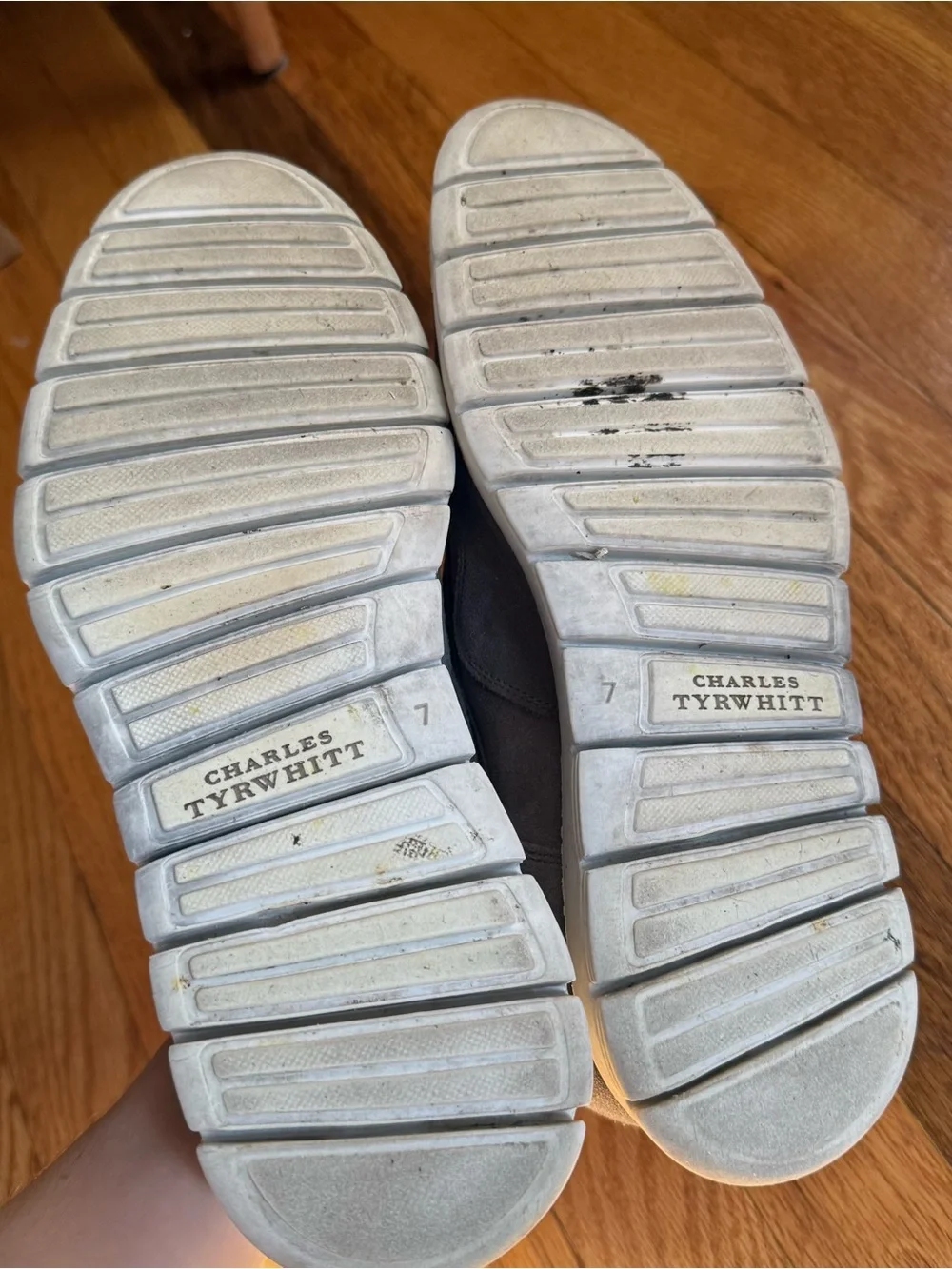 Men's Charles Tyrwhitt Gray Suede Wingtip Oxford Shoes Size 7